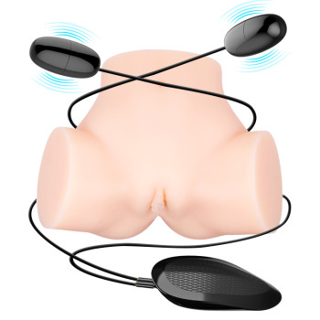 Мастурбатор с двойной вибрацией и двумя входами Crazy Bull - Samantha Dual Vagina and Anal, BM-00900T71ZK