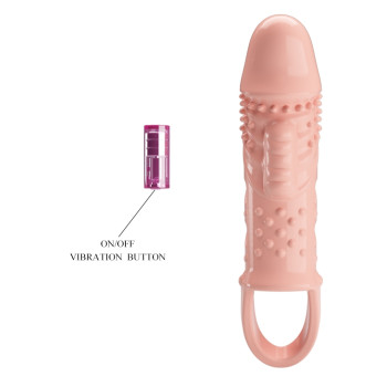 Подовжуюча насадка з вібростимуляцією (на 2,5 см) PRETTY LOVE - PENIS SLEEVE Cecelia, BI-026242