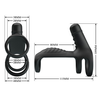 Насадка з вібрацією Pretty Love - VIBRATING PENIS SLING, 10 vibration functions, BI-210276