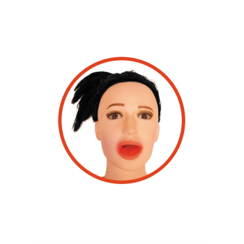 Надувна лялька "ANGELINA 3D" із вставкою з кібершкіри та вібростимуляцією. BS5900001