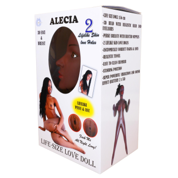 Надувная кукла " ALECIA 3D " с вставкой из киберкожи и вибростимуляцией. BS5900002
