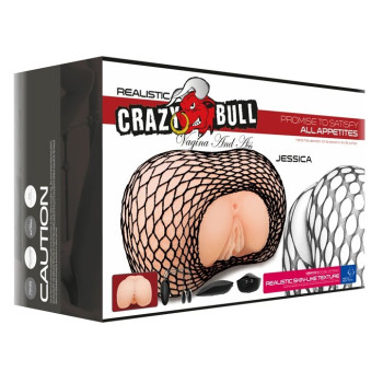 Мастурбатор Вагіна і анус з подвійною вібрацією CRAZY BULL-JESSICA Vibrating, BM - 009182Z-1