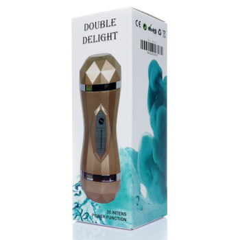 Мастурбатор з двома входами та вібростимуляцією BOSS Vagina Double Delight 35 function USB, BS2600075