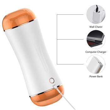 Мастурбатор із двома входами та вібростимуляцією BOSS Vibrating Masturbation Cup USB 10 function + Interactive Function, BS6300019