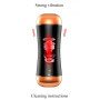 Мастурбатор з двома входами та вібростимуляцією BOSS Vibrating Masturbation Cup USB 10 function + Interactive Function, BS6300030