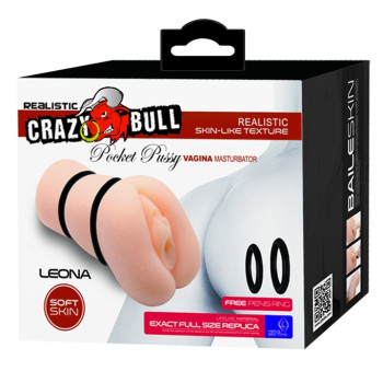 Мастурбатор-вагина Crazy Bull - LEONA Pocket Pussy vagina, BM-009225NH