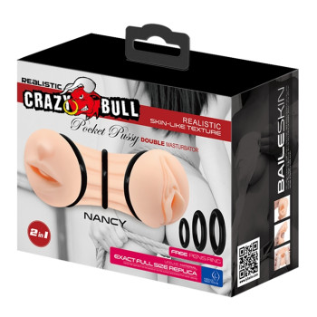 Мастурбатор с двумя входами Crazy Bull - NANCY Pocket Pussyм DOUBLE MASTURBATOR, BM-009224H