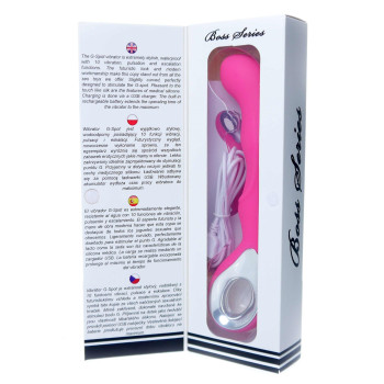 Вибромассажер для точки G Boss Series - Wibrator G-spot 10 functions USB Pink, BS2200054