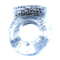 Эрекционное вибро кольцо BOSS Vibrating Cock Ring Clear, BS6700039