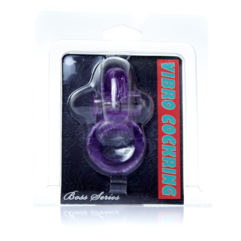 Эрекционное вибро кольцо BOSS Rabbit Vibro Cock Ring Purple, BS6700048