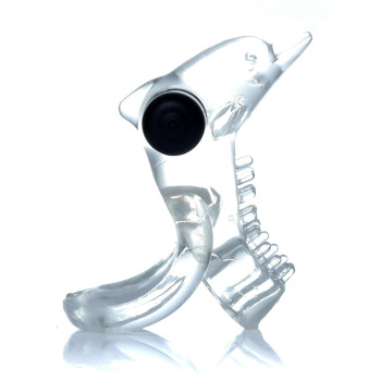 Ерекційне вібро кільце BOSS - Dolphin Vibro CockRing Clear, BS6700050