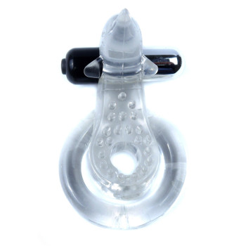 Эрекционное вибро кольцо BOSS - Dolphin Vibro CockRing Clear, BS6700050