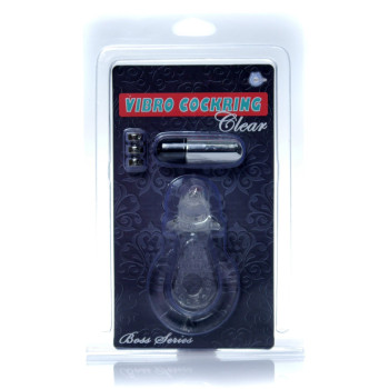 Эрекционное вибро кольцо BOSS - Dolphin Vibro CockRing Clear, BS6700050