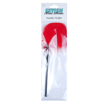 Тиклер ( щекоталка ) с пухом Boss Series Fetish - Feather Tickler Red, BS6100029