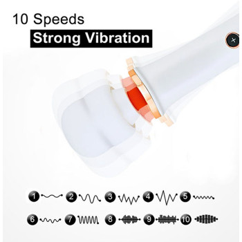 Вибромассажер Boss Series - Massager Super Powerful USB White 10 Function, BS2200011