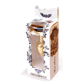 Анальний затор Boss Series - Jewellery Gold PLUG Black S, BS6400020
