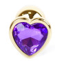 Анальний затор Boss Series - Jewellery Gold Heart PLUG Purple S, BS6400043