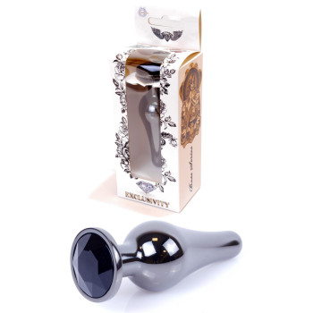 Анальная пробка Boss Series - Jewellery Dark Silver BUTT PLUG Black, BS6400056