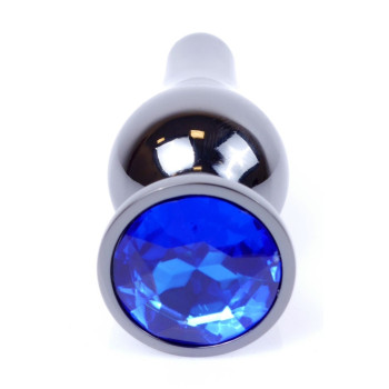 Анальний затор Boss Series - Jewellery Dark Silver BUTT PLUG Blue, BS6400059