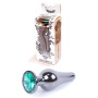 Анальная пробка Boss Series - Jewellery Dark Silver BUTT PLUG Green, BS6400060
