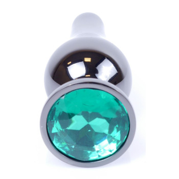 Анальная пробка Boss Series - Jewellery Dark Silver BUTT PLUG Green, BS6400060