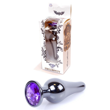 Анальний затор Boss Series - Jewellery Dark Silver BUTT PLUG Purple, BS6400061