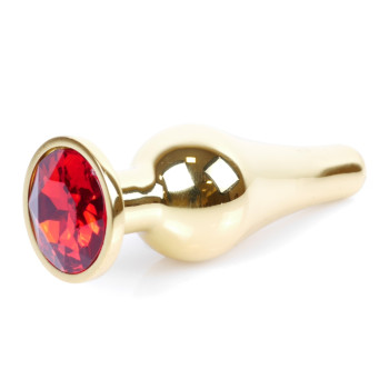 Анальний затор Boss Series - Jewellery Gold BUTT PLUG Red, BS6400064
