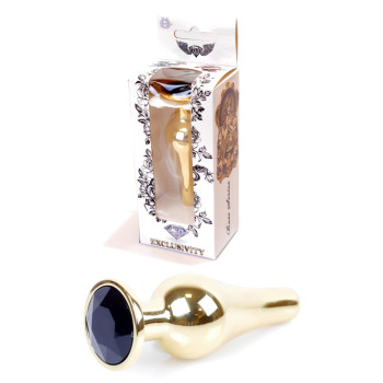 Анальний затор Boss Series - Jewellery Gold BUTT PLUG Black, BS6400065