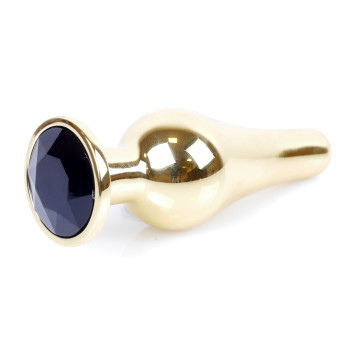 Анальний затор Boss Series - Jewellery Gold BUTT PLUG Black, BS6400065