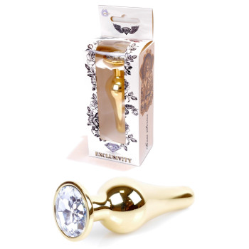 Анальний затор Boss Series - Jewellery Gold BUTT PLUG Clear, BS6400066