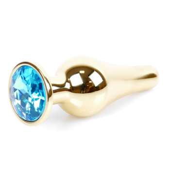 Анальная пробка Boss Series - Jewellery Gold BUTT PLUG Light Blue, BS6400067