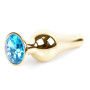 Анальная пробка Boss Series - Jewellery Gold BUTT PLUG Light Blue, BS6400067