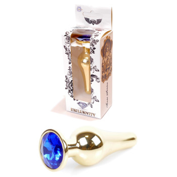 Анальний затор Boss Series - Jewellery Gold BUTT PLUG Dark Blue, BS6400068