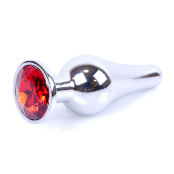 Анальная пробка Boss Series - Jewellery Silver BUTT PLUG Red, BS6400073
