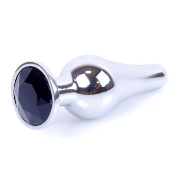 Анальний затор Boss Series - Jewellery Silver BUTT PLUG Black, BS6400074