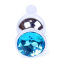Анальная пробка Boss Series - Jewellery Silver BUTT PLUG Light Blue, BS6400076