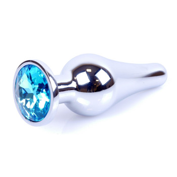 Анальная пробка Boss Series - Jewellery Silver BUTT PLUG Light Blue, BS6400076
