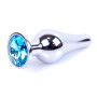 Анальная пробка Boss Series - Jewellery Silver BUTT PLUG Light Blue, BS6400076
