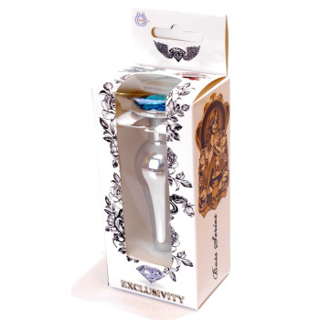Анальная пробка Boss Series - Jewellery Silver BUTT PLUG Light Blue, BS6400076