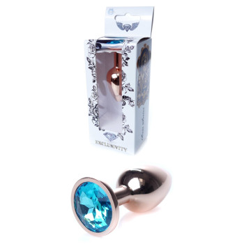 Анальний затор Boss Series - Jewellery Red Gold PLUG Light Blue S, BS6400113