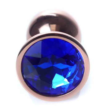 Анальний затор Boss Series - Jewellery Red Gold PLUG Dark Blue S, BS6400114