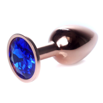 Анальний затор Boss Series - Jewellery Red Gold PLUG Dark Blue S, BS6400114