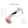 Мастурбатор із двома входами на присосці Boss Series: Vibrating Masturbation Cup White, BS6300055