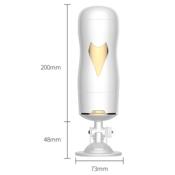 Мастурбатор із двома входами на присосці Boss Series: Vibrating Masturbation Cup White, BS6300055