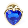 Анальная пробка Boss Series - Jewellery Gold Heart PLUG Dark Blue S, BS6400041