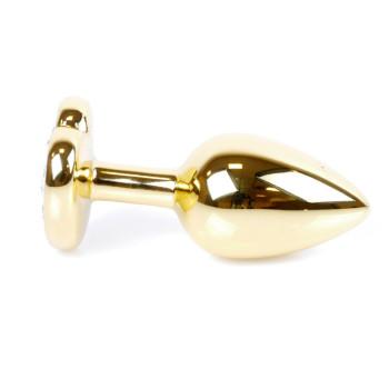 Анальная пробка Boss Series - Jewellery Gold Heart PLUG Dark Blue S, BS6400041