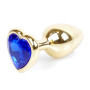 Анальная пробка Boss Series - Jewellery Gold Heart PLUG Dark Blue S, BS6400041