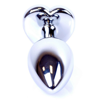 Анальная пробка Boss Series - Jewellery Silver Heart PLUG Red S, BS6400046