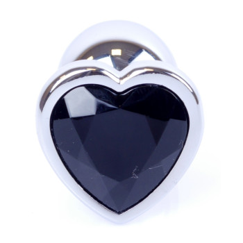 Анальная пробка Boss Series - Jewellery Silver Heart PLUG Black S, BS6400047