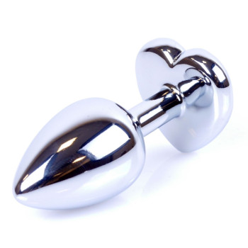 Анальная пробка Boss Series - Jewellery Silver Heart PLUG Black S, BS6400047
